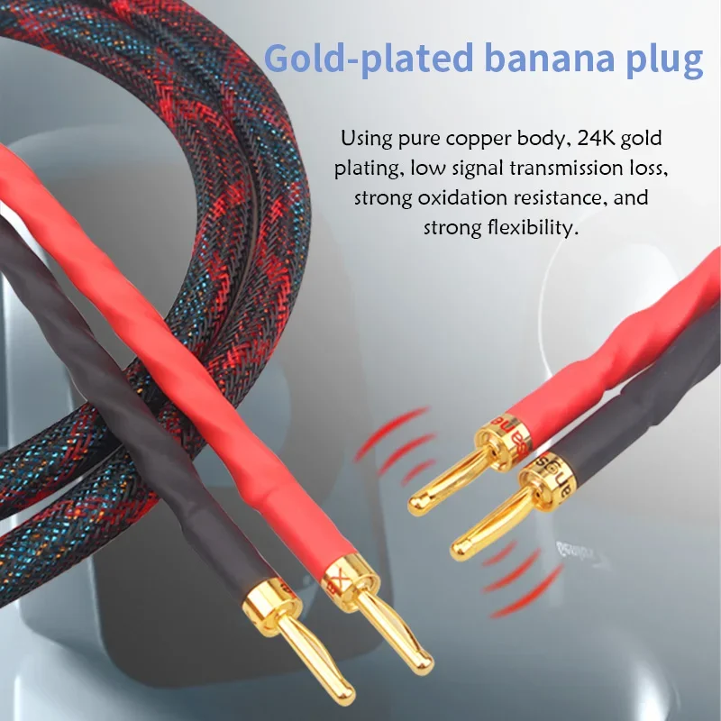 Audiophile WE كابل مكبر الصوت متعدد الموصلات HiFi خط الصوت OFC النحاس مكبر الصوت سلك الموز التوصيل