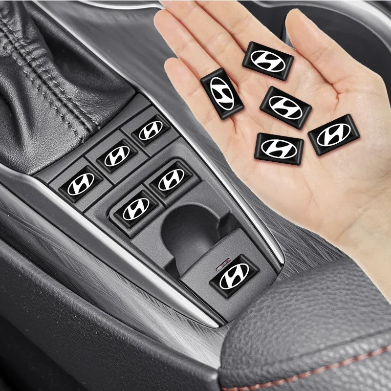 3D Epoxy Resin Emblem Stickers Decals Interior Auto Accessories For Hyundai i30 i20 i10 i20 Tucson Elantra Veloster Sonata view 3