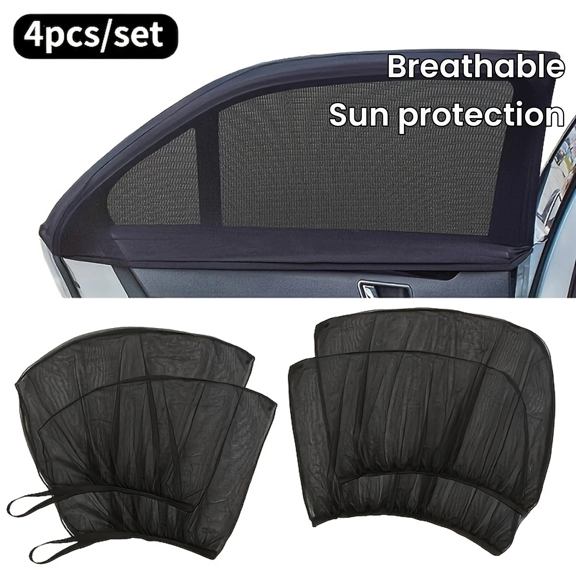 4pcs/set Universal Fit Car Window Sun Shades Premium Breathable Mesh Screen for Optimal Sun Protection and Privacy Covers amagi