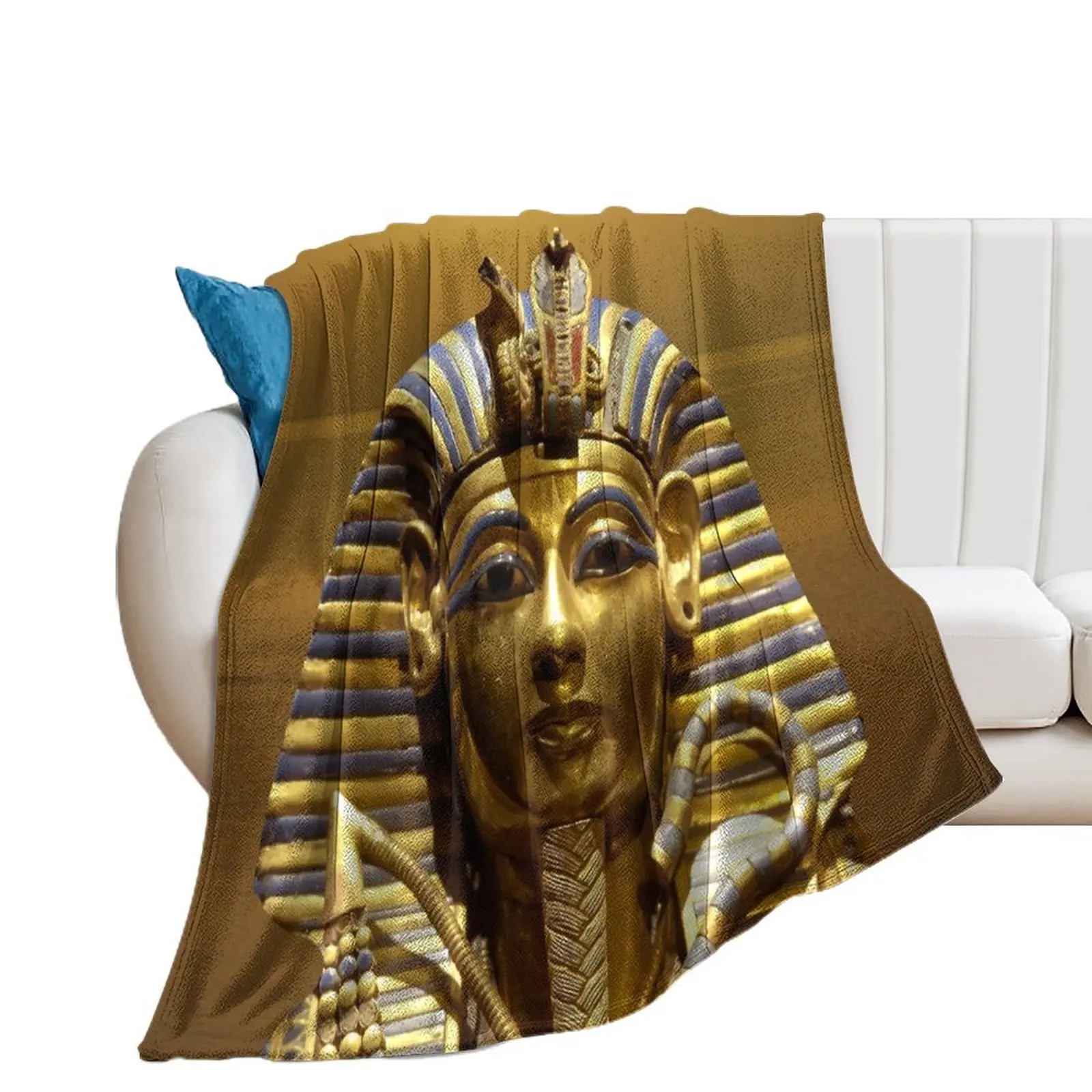 Egypt King Tut Throw Blanket Warm Furry Polar Blankets