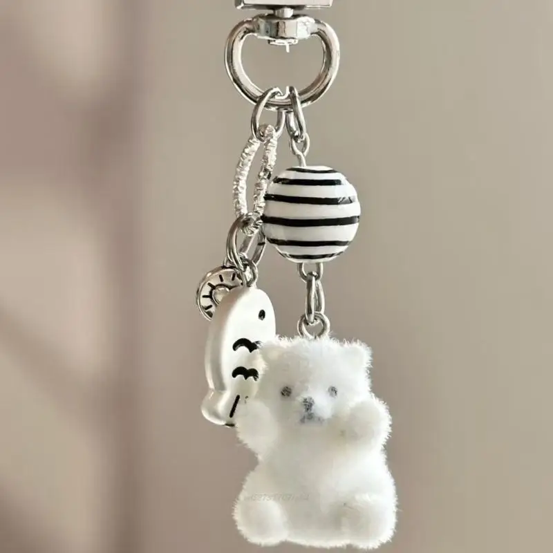 X5xa Стильный медвежьей брелок с плюшевым стаком многофункциональные сумки Clip Clip Cartoon Sacks подвеска для повседневной
