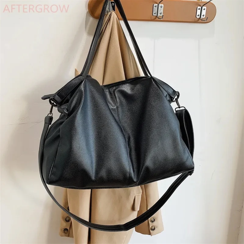 Big Black Tote Bags for Women Large Hobo Shopper Bag Roomy Handbag Soft Leather Crossbody Bag Ladies Travel Shoulder Bag