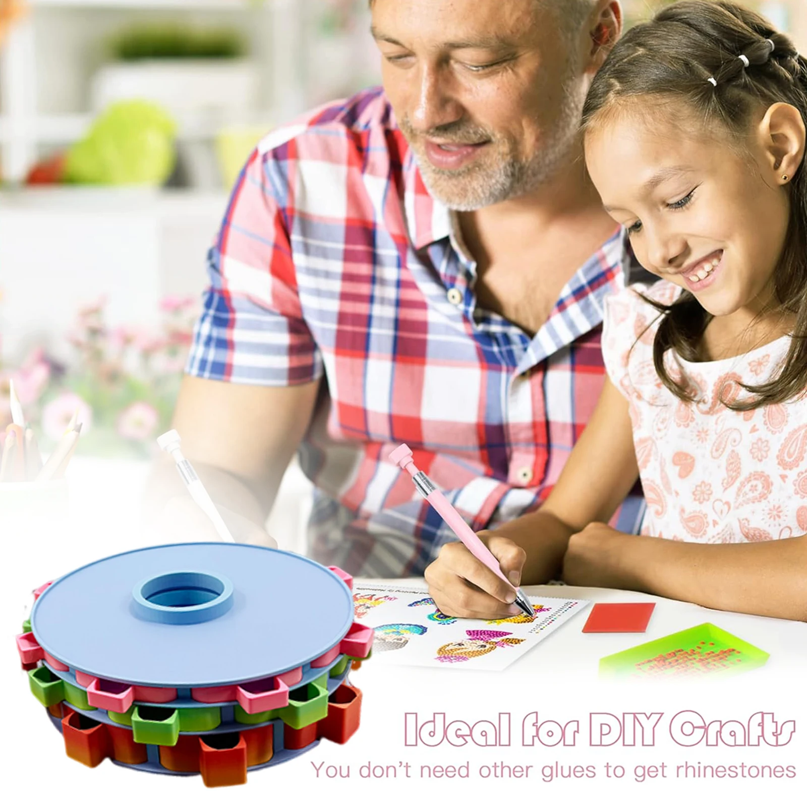 

Rotating Diamond Painting Tray Organizer 3D Printing Rhinestone Tray for DIY Craft Projects Craft Organization