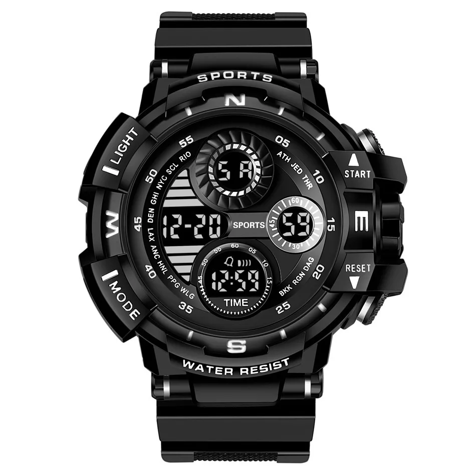 남성용 시계 알람 시계 빛나는 청소년 남성과 여성 스포츠 전자 시계