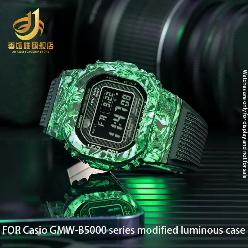 For G-SHOCK 3459 Casio GWM-B5000 bezel Mod case small block gold brick silver brick modified carbon fiber luminous case