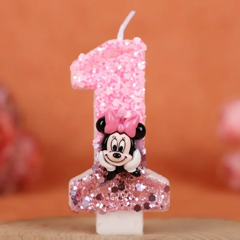 Hot Gelukkige Verjaardag Nummer 0-9 Kaarsen Cartoon Mickey Minnie Mouse Kaars Cake Cupcake Topper Party Decoratie Benodigdheden DIY Geschenken