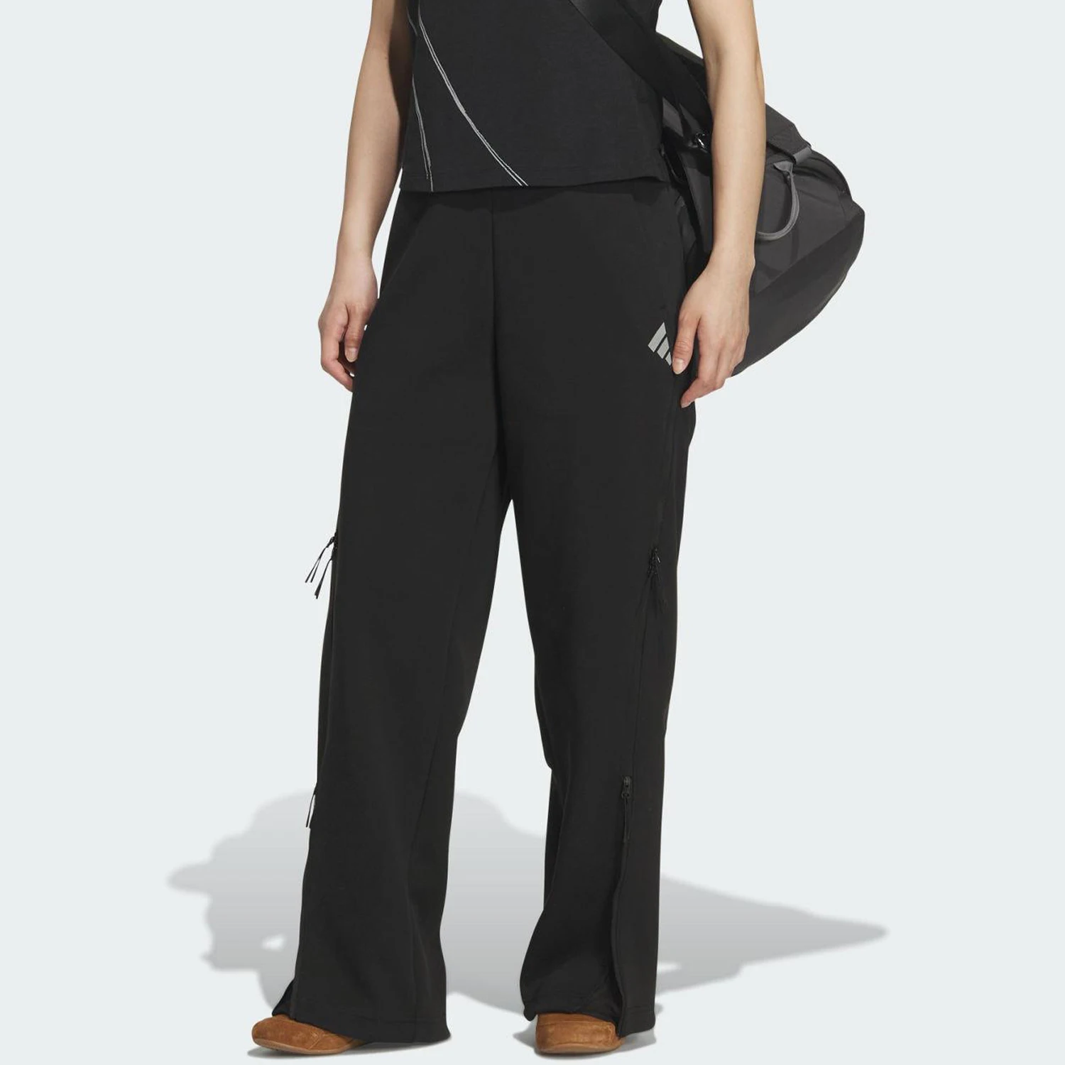 

Оригинальные осенние женские спортивные трикотажные брюки прямого кроя Adidas KC2695