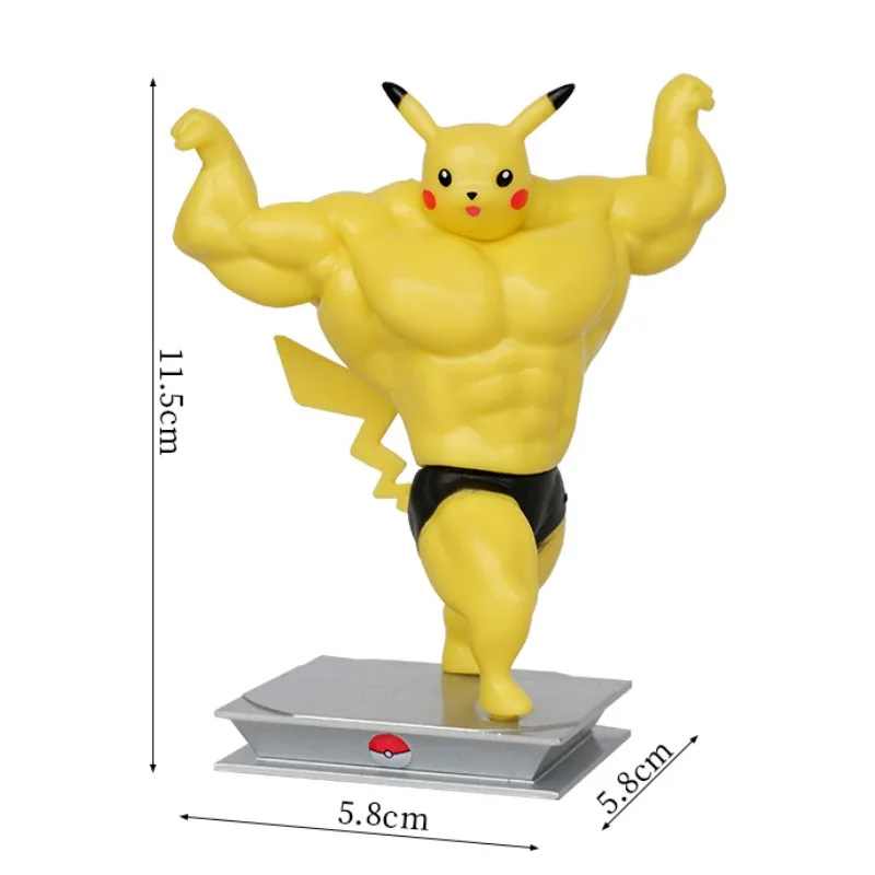 Hot Sales Anime Action Figure Pikachu Charmande Cosplay Muscle Man Squirtle Psyduck PVC Toys Mini Model Doll Kids Birthday Gift