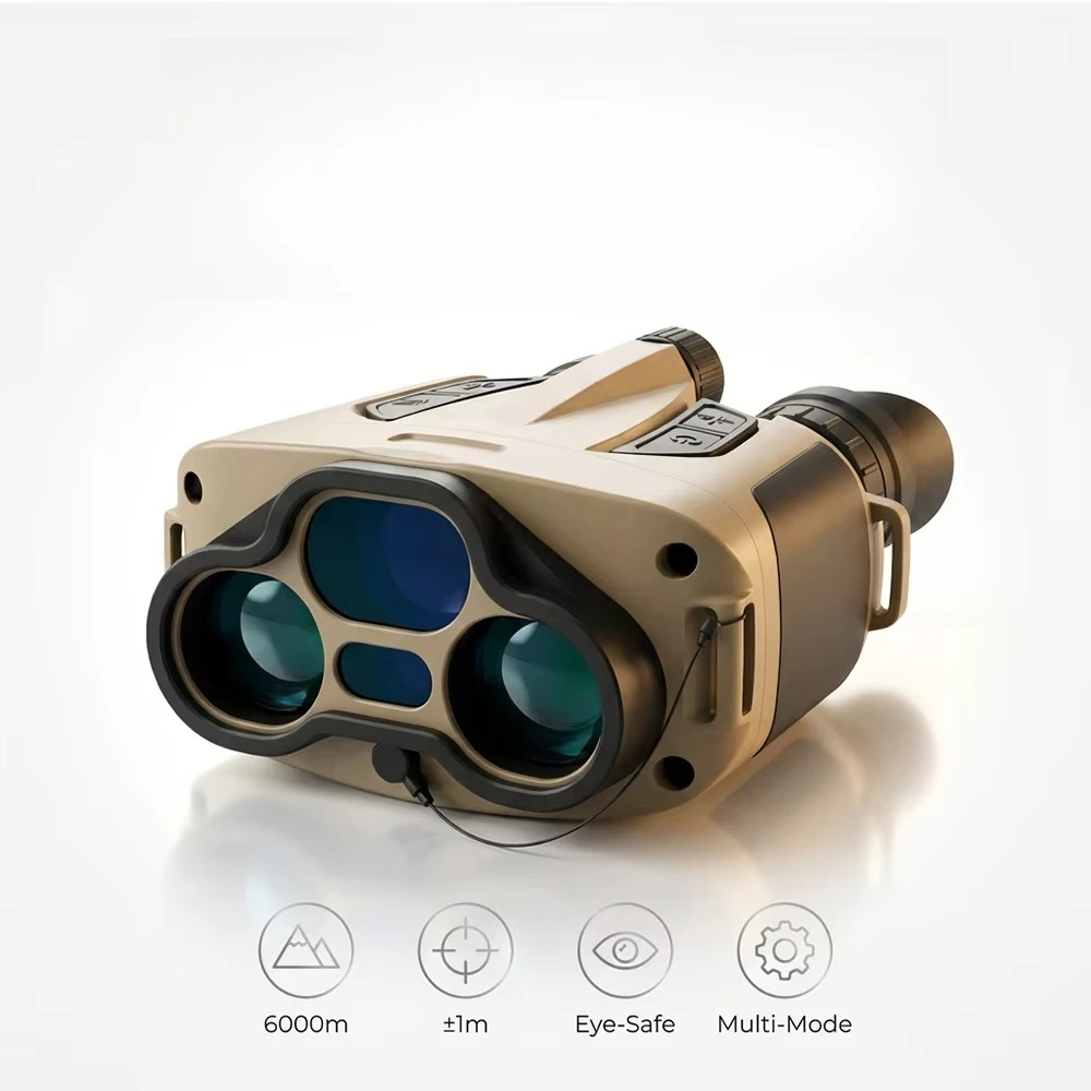 Binocular Laser Rangefinder 6000m Eye-Safe Distance Meter with Compass Angle & Height Measurement