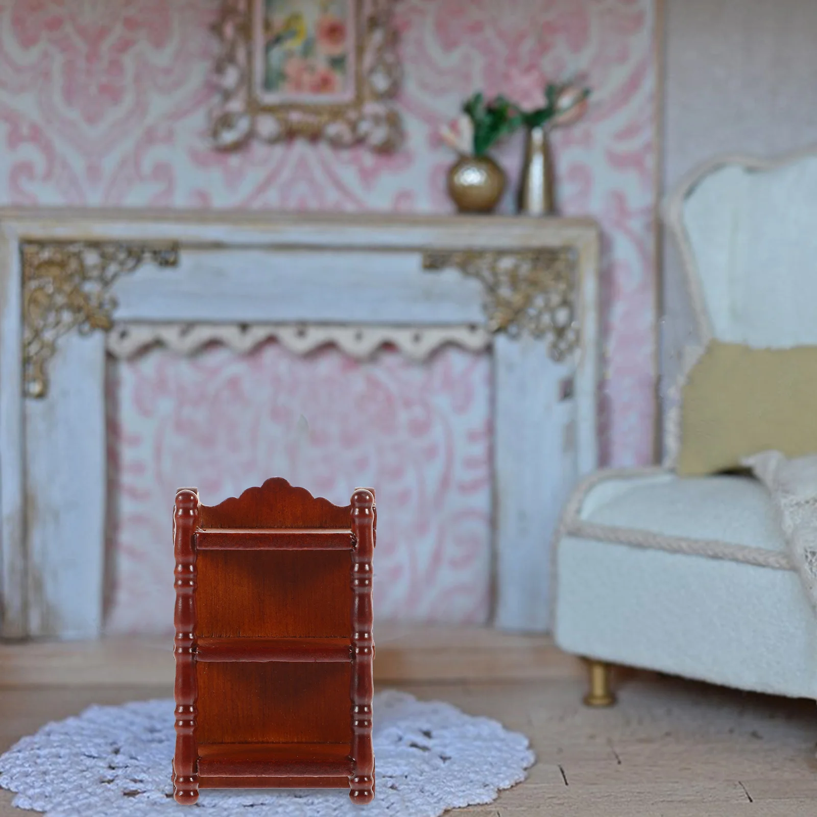 Tiny End Table Miniature Furniture House Wood Bedside Baby Nightstand Model Child