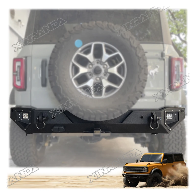 

For Ford Bronco 2021 Black Rear Lower Bumper Bar For Ford Bronco 2 Door 4 Door External Accessories