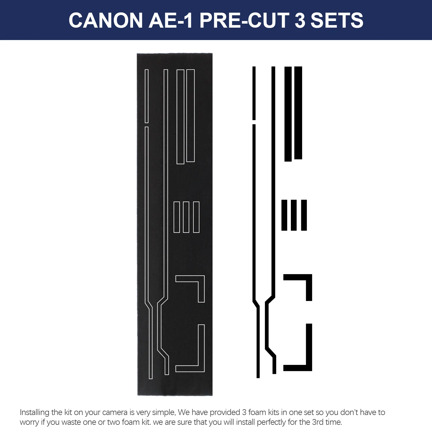 eTone Self Adhesive Light Proof Seal Foam Sponge Custom Repair Kits for Canon AE-1