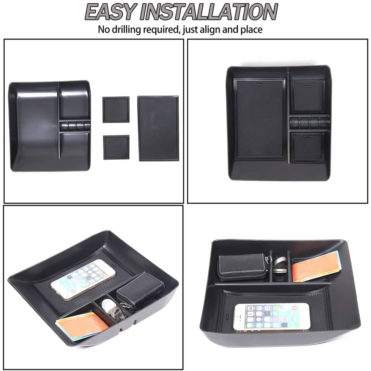 

JAS-For Ford Mustang Mach-E 2021-2023 Central Control Lower Storage Box Organizer Tray Accessories