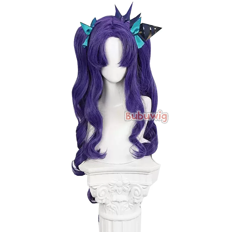 Bubuwig Synthetic Hair Space Ereshkigal Cosplay Wigs Fate FGO Space Ereshkigal 80cm Long Purple Ponytail Wigs Heat Resistant