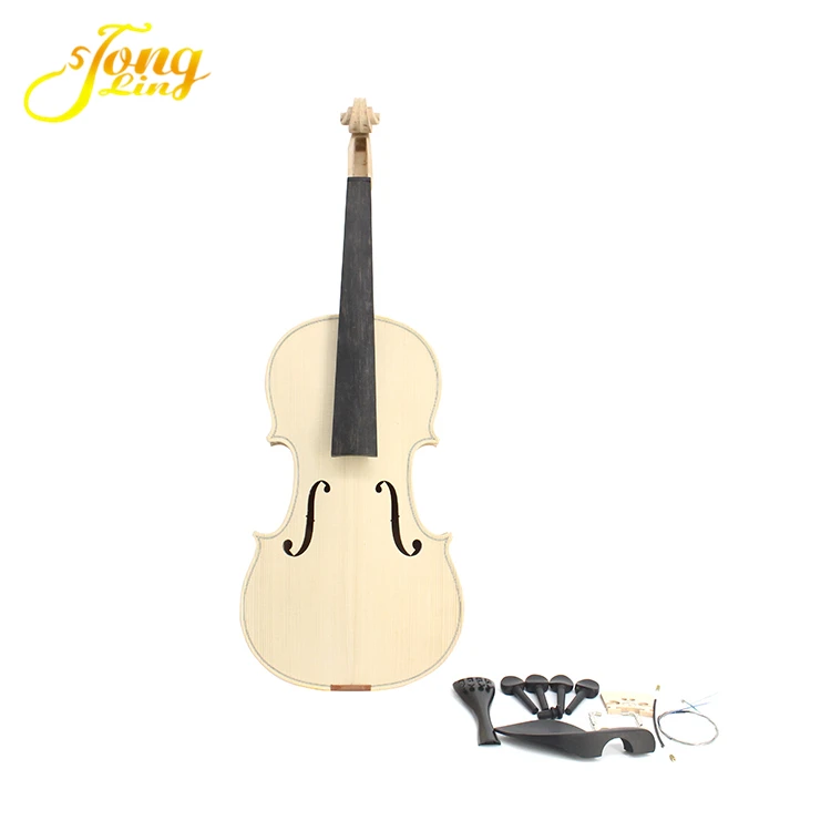 

Заготовка скрипки фабричного производства без отделки с аксессуарами, неокрашенная, с эффектом пламени