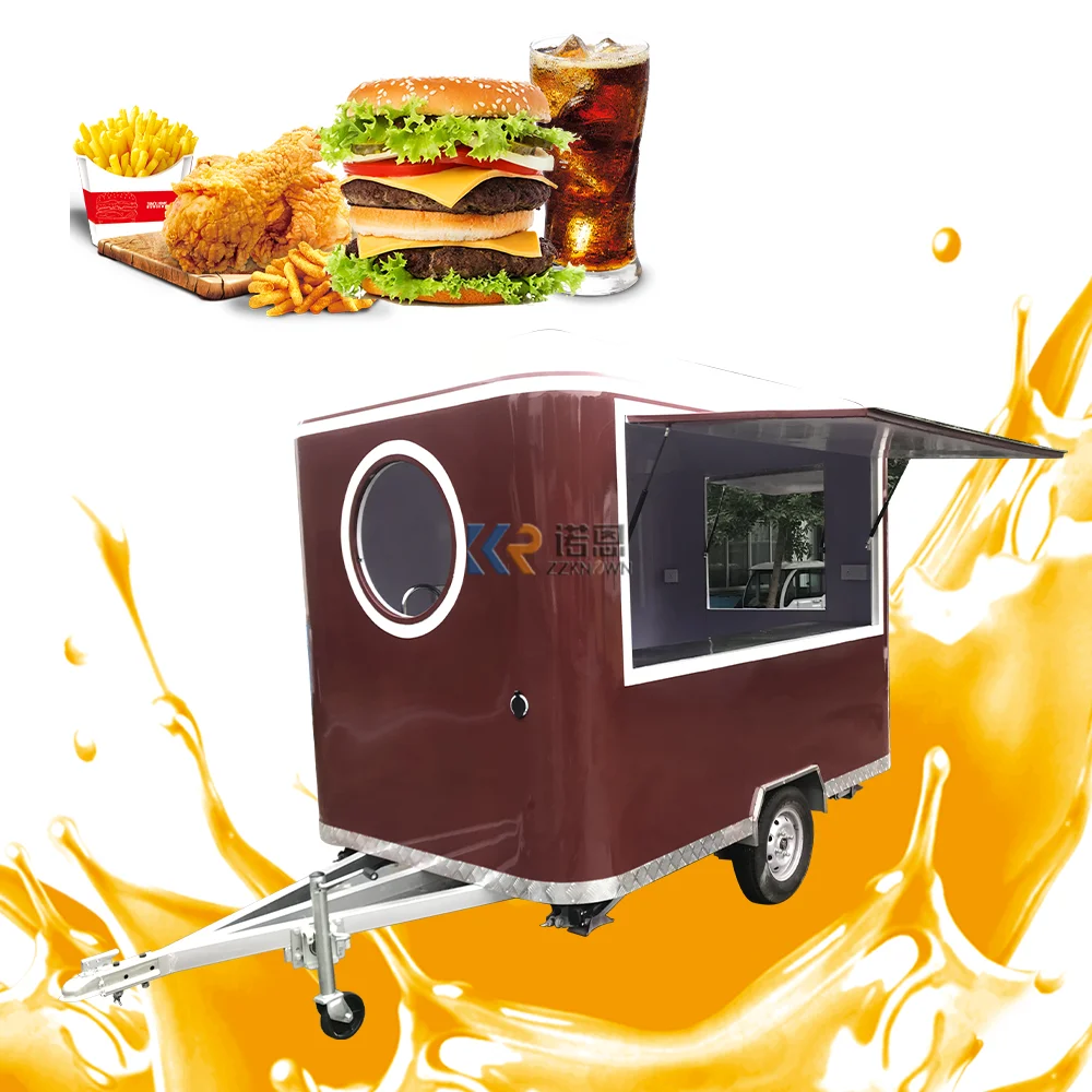 Outdoor Food Trailer Hot Dog Ice Cream Cart Mobile Restaurant Coffee Vending Shop Snack Juice Kiosk Fast Food Truck