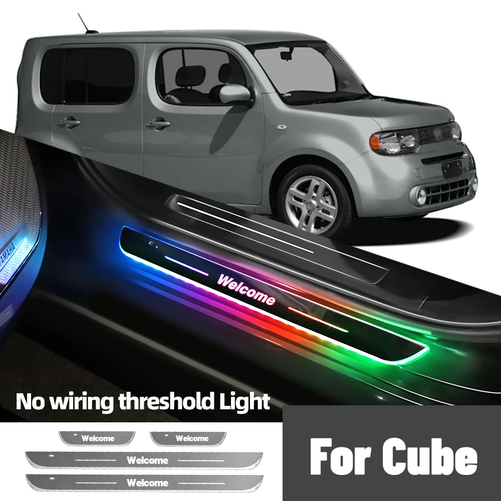 For Nissan Cube Z11 Z12 2003-2016 2015 Car Door Sill Light Customized Logo LED Welcome Threshold Pedal Lamp Accessories