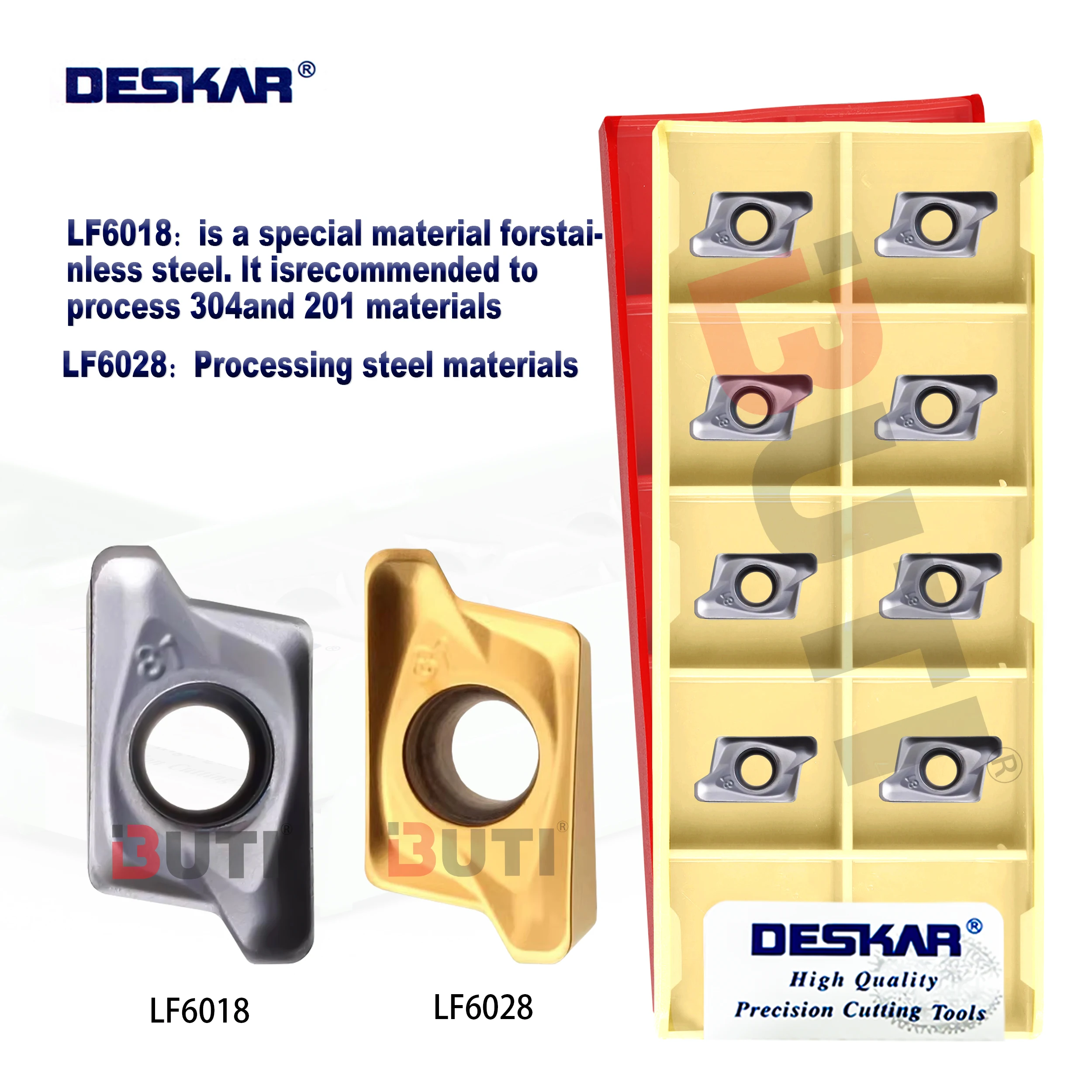 

DESKAR 100% Original Milling Blade RT100308R-81 RT070204R-81 LF6018 LF6028 Series lathe Machining Stainless Steel Milling Insert