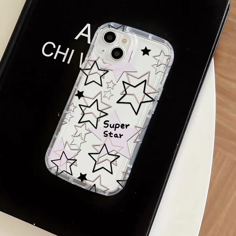 Estojo transparente à prova de choque para iPhone, INS, Coreano, Bonito, Airbag, INS, Airbag, 16, 15, 14, 13, 12, 11 Pro Max, 14, 15, 7, 8 Plus, X, XR, XS, Max, SE2020