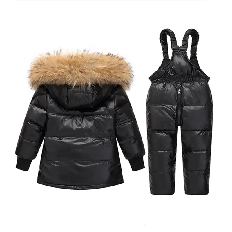 Baby Snowsuit -30 Degrees Children Winter Clothing Set Overalls Jackets Girl Kids Parka Boy Outerwear Waterproof Coat +Jumpsuits