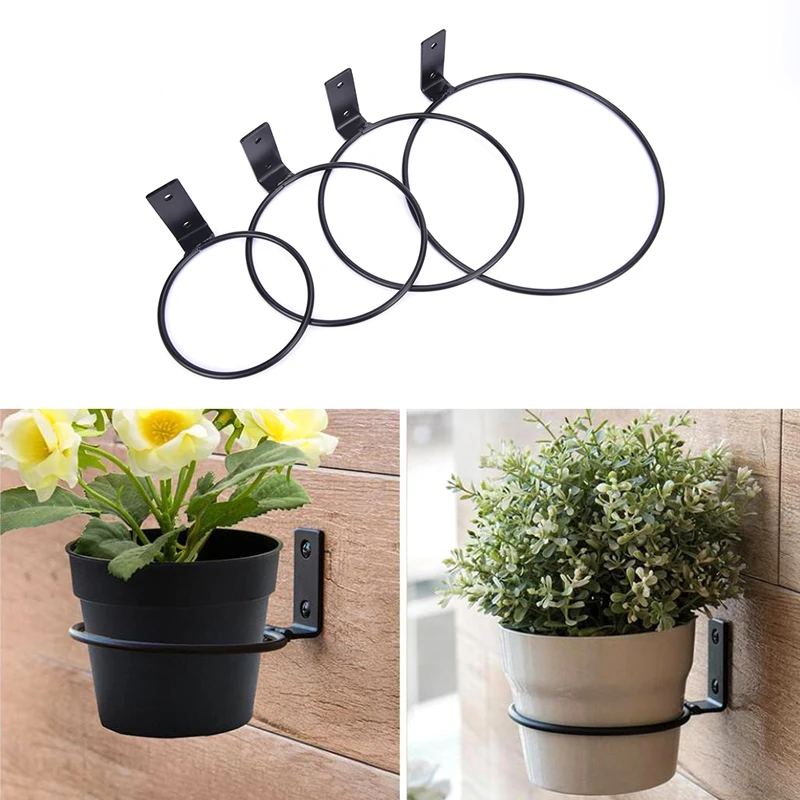 1Pc Anti-Vervormen Stevige Anti-Kraken Bloempot Houder Ring Metalen Plantenbak Hanger Haak Muur Gemonteerde Plantenbak Haken Voor Balkon