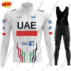 Winter UAE Cycling Jersey 2024 Long Sleeve Team Set Clothing Road Pants Bib Bike Suit MTB Maillot Ropa Culotte