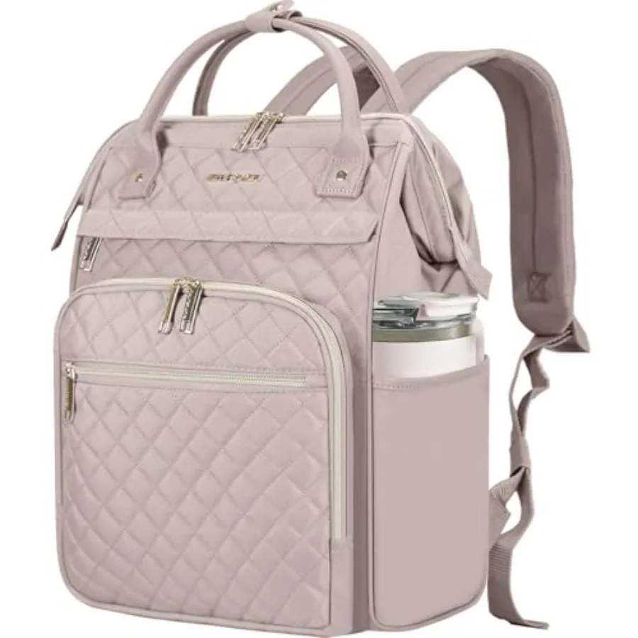 Laptop Backpack for Women, Work Business Travel Computer College Bags, Large Capacity Water-repellent Quilted Casual Daypack, C
