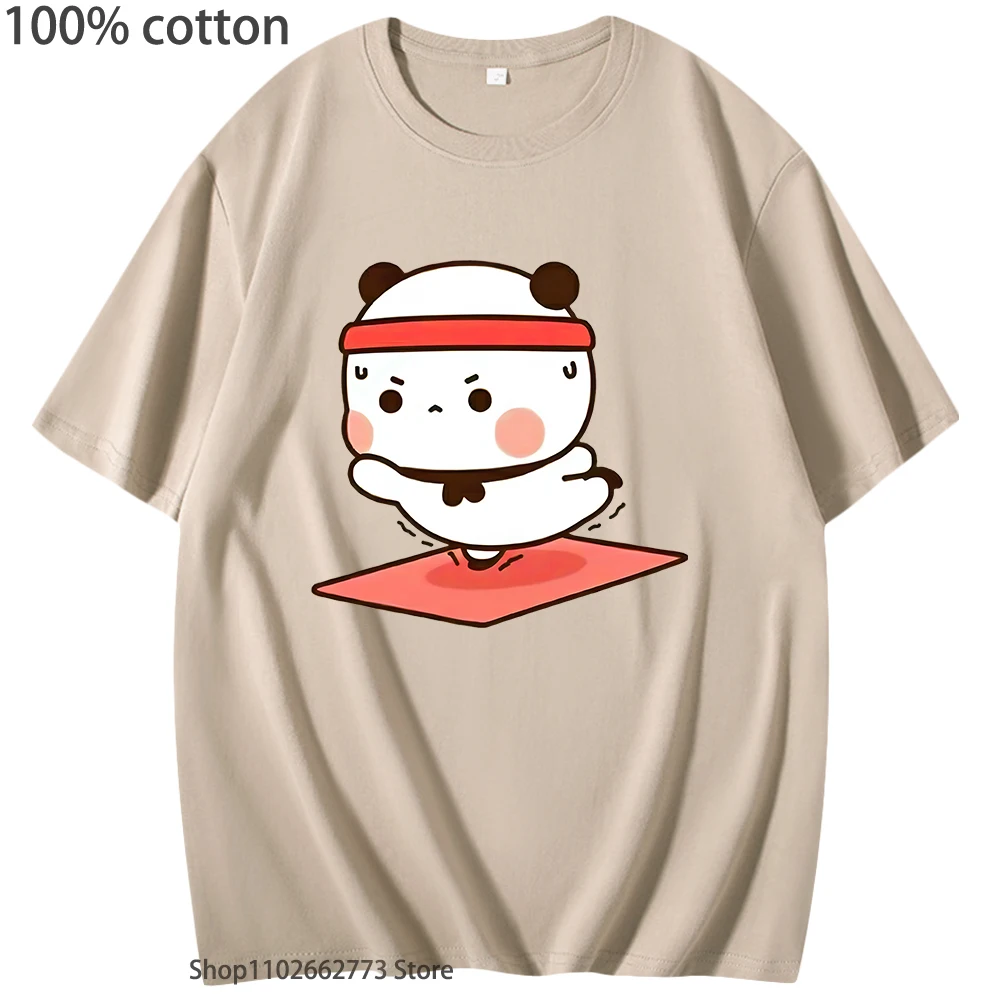 Bubu's Weight Loss Story T-Shirts Bubu Continues To Train Her Body Every Day Print Shirt Cute Women Men Tee-Shirt 100%Cotton Top