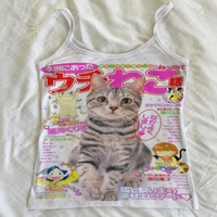 Y2k Style Kawaii Printing Vest Trashy Gothic Printing Female Clothing Vintage Emo Woman Baby Tank Summer Fashion slim Tank Tops