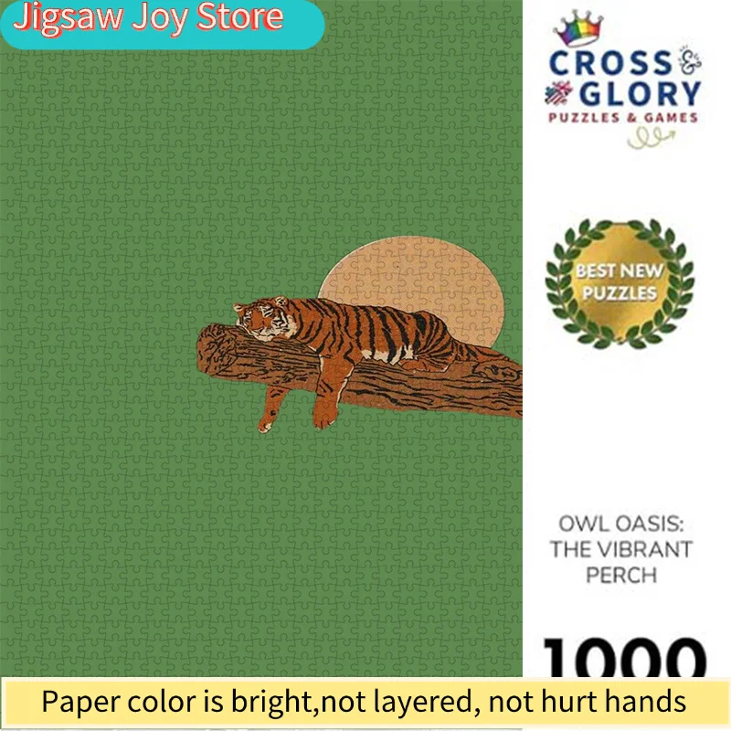 1000ピース タイガー ツリー スタンプ サンセット ジグソーパズル - 高品質の厚紙、ポータブル、中級スキルレベル、長方形、I