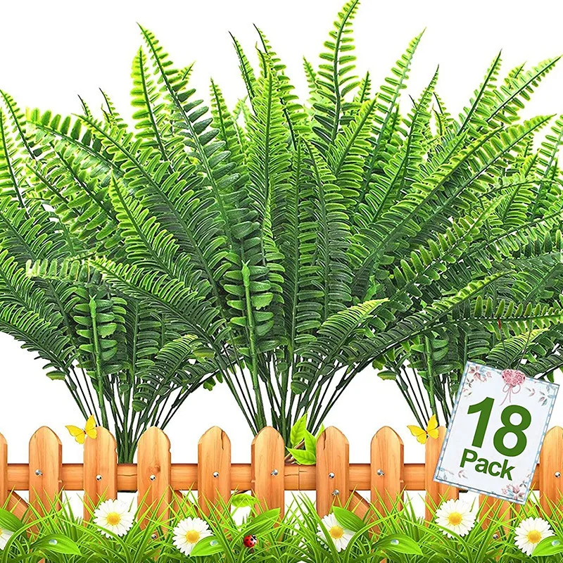 Artificial Plant Green Persian Fern Leaves Room Decor Fake Plant Plastic Leaf Grass Home Wedding Party Table Balcony Decoration