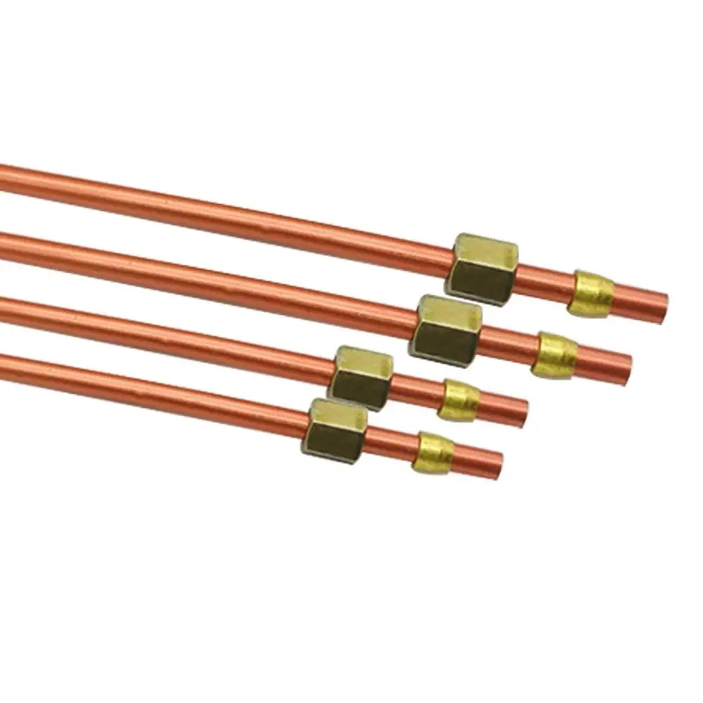 1Pcs Aluminum Copper-plated Air Compressor Exhaust Tube 200/400/600/800mm Bendable Pressure Relief Valve Tube Air Line Hose view 2