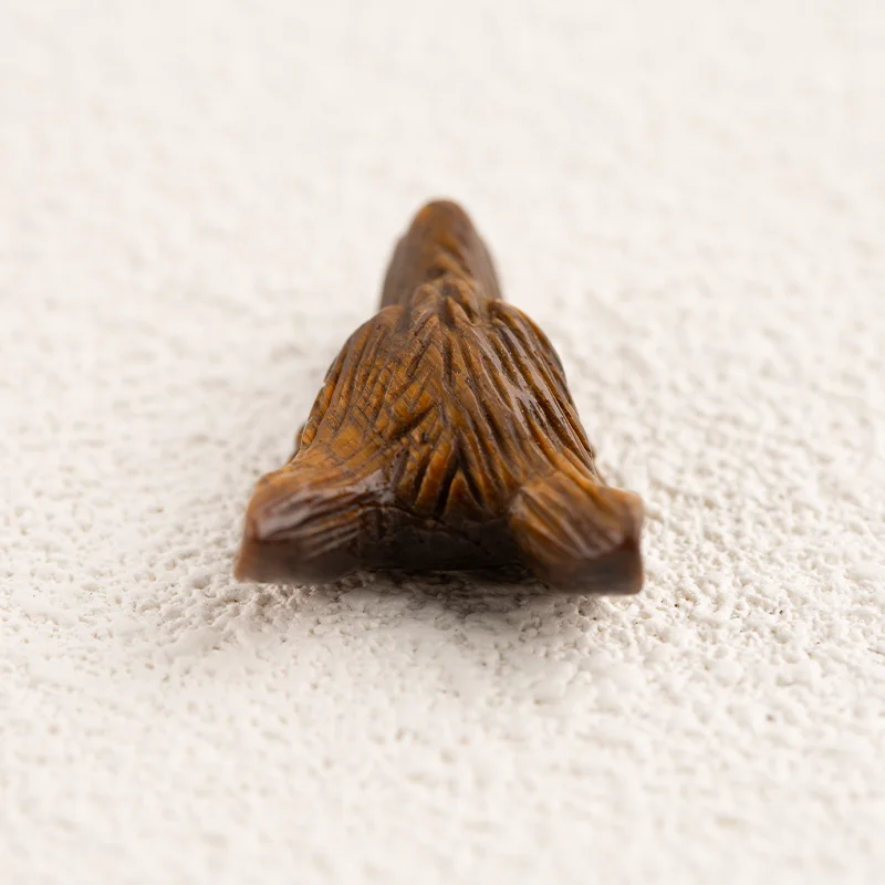 Brown Natural Tiger-Eye Wolf Head Pendant for Necklace Fashion Handmade Jewelry Charm Gift Accessories 36x24x12mm 9g