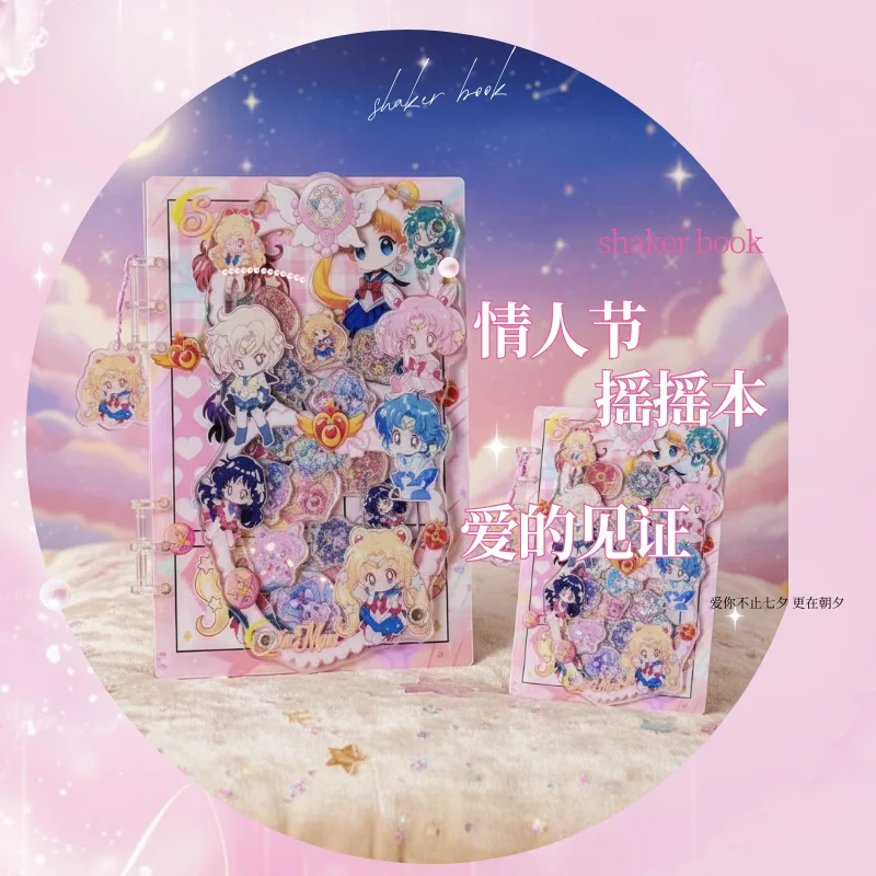 

Acrylic shaker book A5 A7 beautiful girl anime handbook diary sketch loose-leaf book student cute stationery friend kawaii gift
