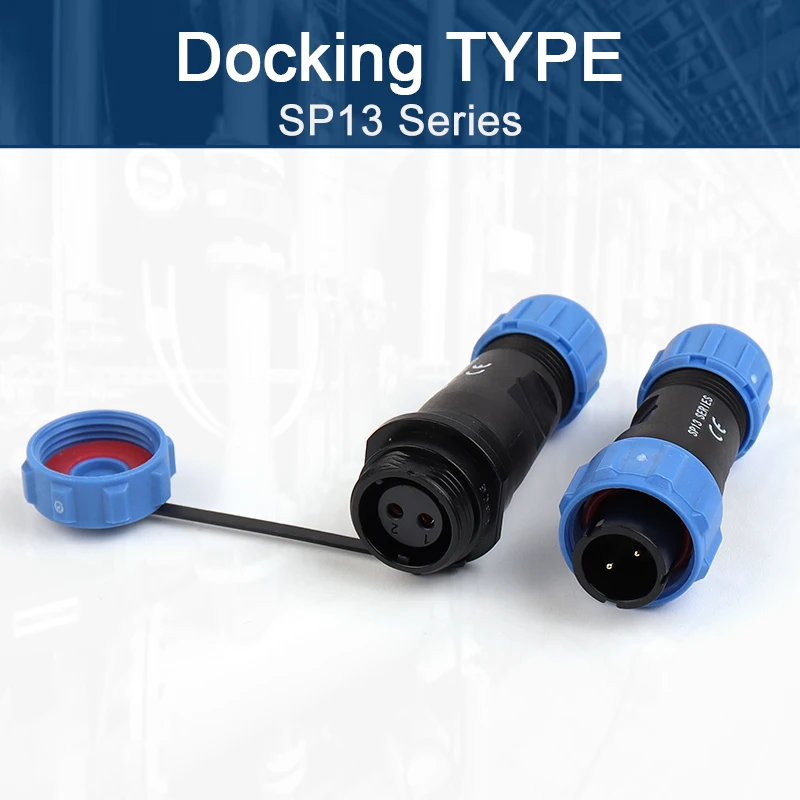 SP13 IP68 Nut/Flange/Docking Waterproof Connector Plug Socket 2/3/4/5/6/7 Pin Male Female Quick Cable Wire Connectors Welding