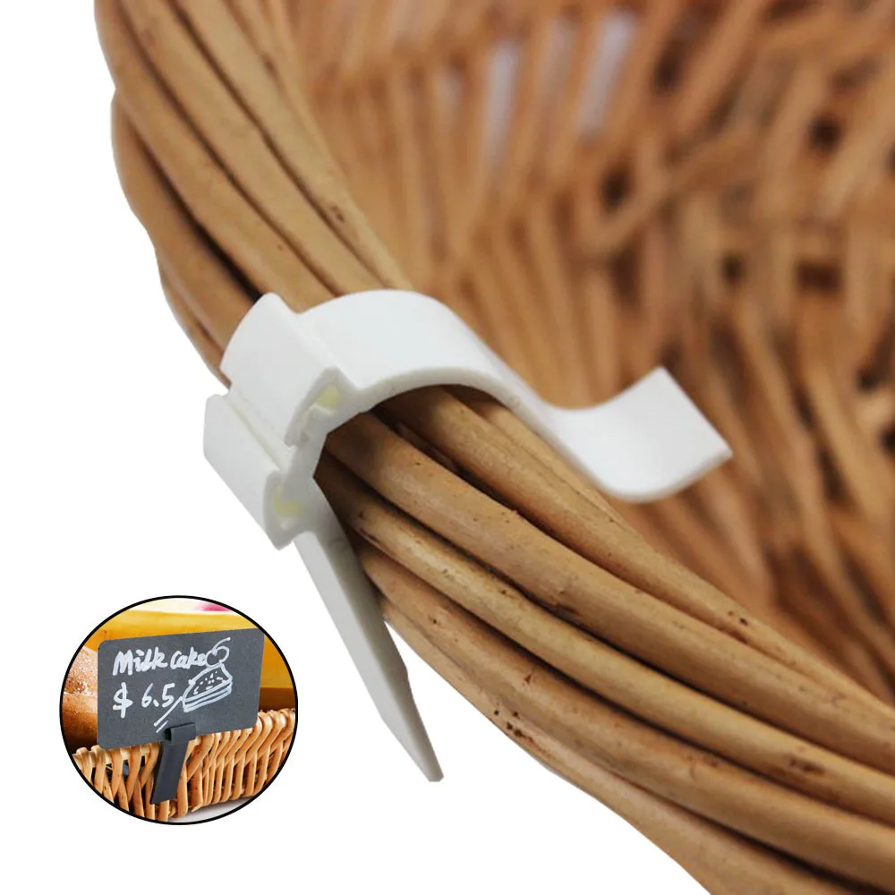 트레이 가장자리 와이어 바구니 사인 거치대 클립, 베이커리 꽃 커피 매장 가격 태그 표시 클립, 10 개