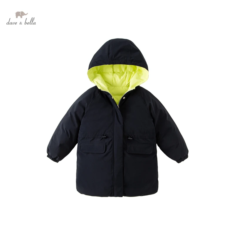 

Dave Bella Winter Baby Girls 5Y-13Y Fashion Solid Hooded Down Coat Children 90% White Duck Down Padded Kids Jacket DK4223729