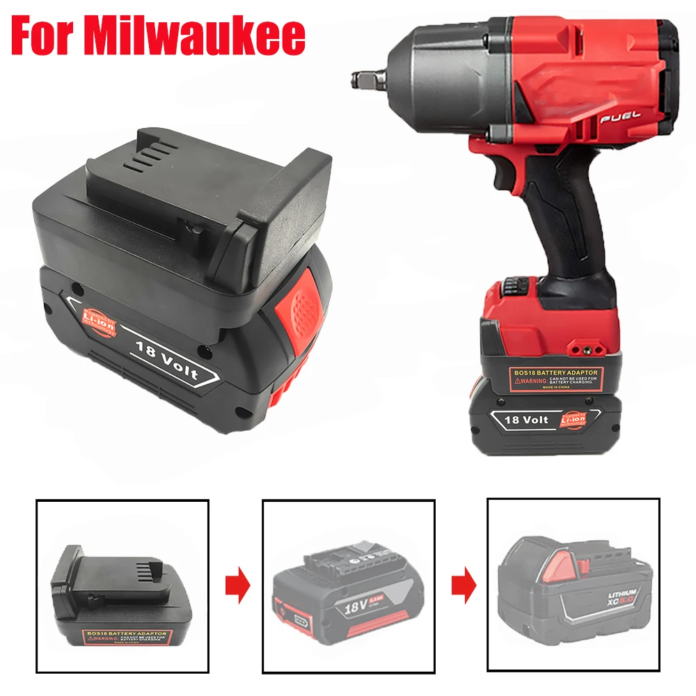 

For Milwaukee 18V Tools Battery Adapter for Bosch BAT Series 18V Li-ion Battery To for Milwaukee 18V Li-ion Battery Power Tools
