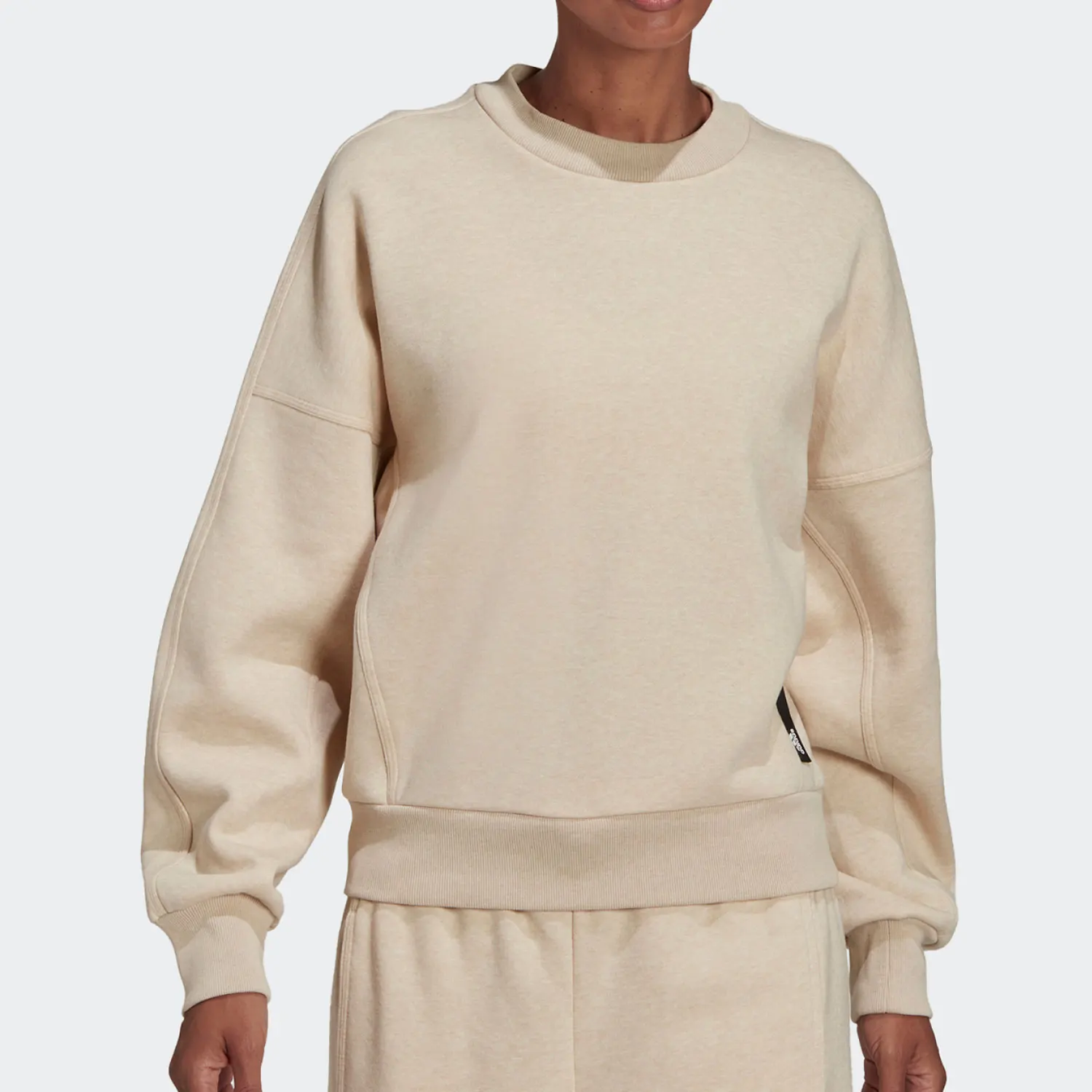 

Adidas genuine casual women's solid color casual knitted round neck sweatshirt HE3098