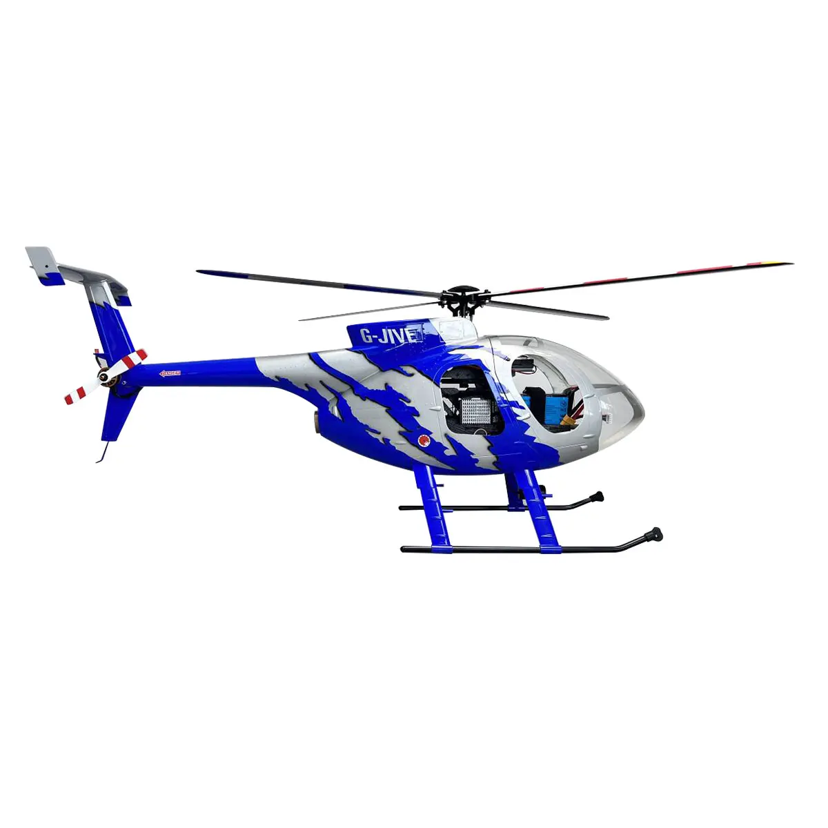 Roban RTF 470 Tamanho MD500E RC Helicóptero 2 lâminas 4 lâminas GJIVE Azul Hughes Modelo GPS