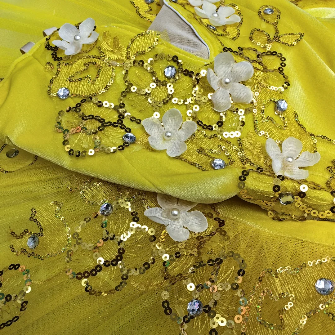 Professional yellow Ballet Tutu Girls Women Swan Lake Ballet Dance Clothes Adult Pancake Ballerina Costumes Dress