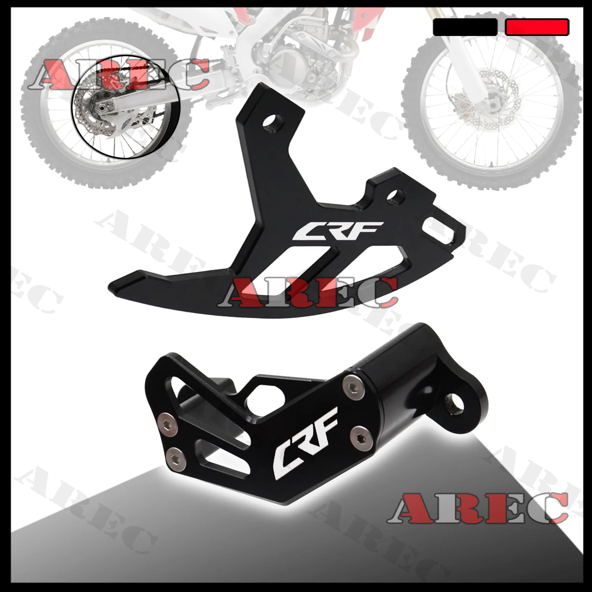 Protector de Rotor de pinza de disco de freno trasero con logotipo CRF para HONDA CRF250R 250X 04-17 CRF450 02-2017 CRF450X 05-2017 CRF450RX 2017