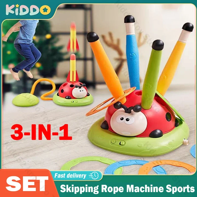 

3-in-1 Kid Skipping Rope Machine Ferrule Game Adjustable Sport Machine Somatosensory Training Toy Indoor Outdoor Sport Equipment