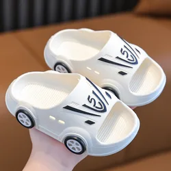 Summer Home Slippers Kids Soft Soled Non-slip Sandals Fashion Car Design slippers Baby Unisex PVC Baby Beach Shoes