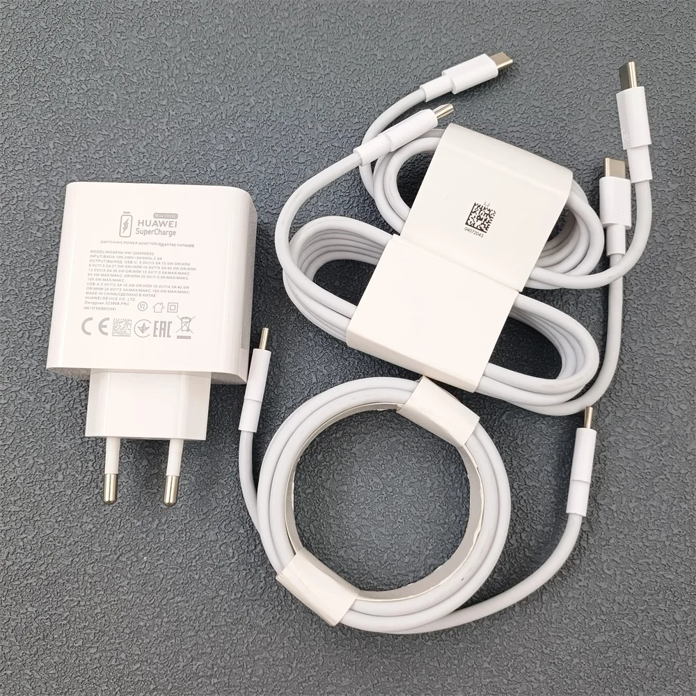 الأصلي هواوي 100 واط شاحن سريع الاتحاد الأوروبي SuperCharge PD/QC 3.0 شحن سريع 6A نوع C إلى نوع C كابل ل بورا 70UItra ماتي كتاب/وسادة #1