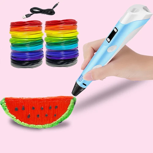 Pluma de impresión 3D para niños, juguetes de pintura tridimensional, camuflaje divertido con pantalla LCD, Compatible con filamento PLA, regalo