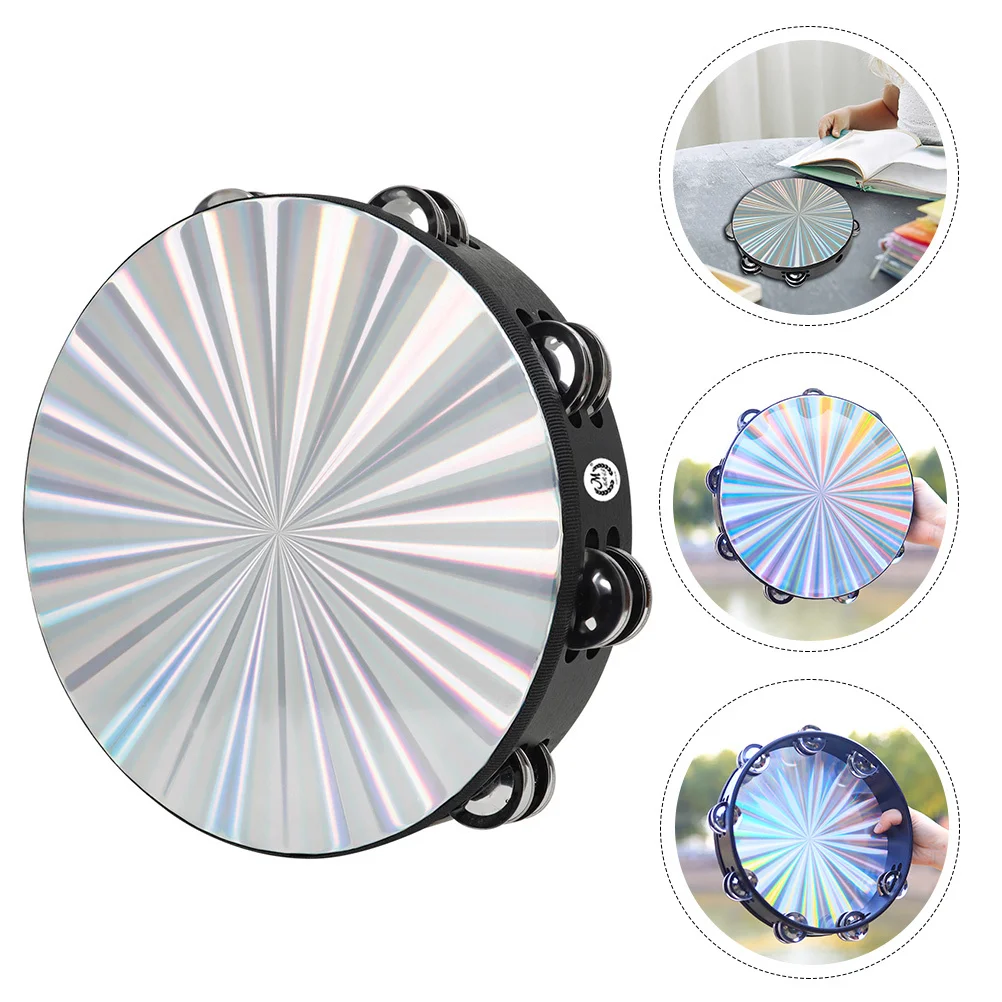 

Tambourine Early Educational Toy Stainless Steel Drum Double Sided Musical Wood Percussion