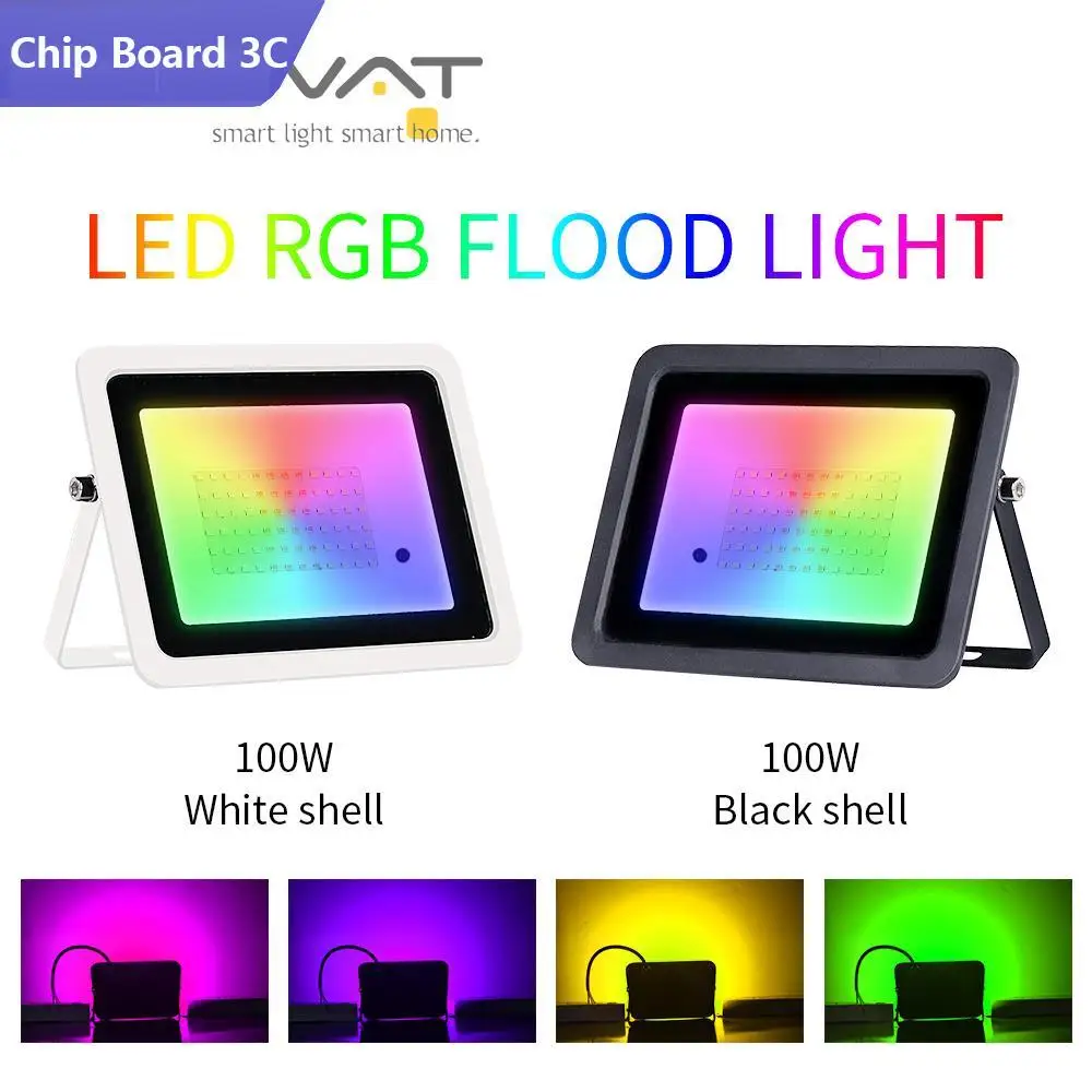 RGB Flood Light 100W 50W 30W 20W RGB Reflector IP68 Waterproof LED Spotlight 110V/220V Projector Lamp Outdoor Garden Lighting