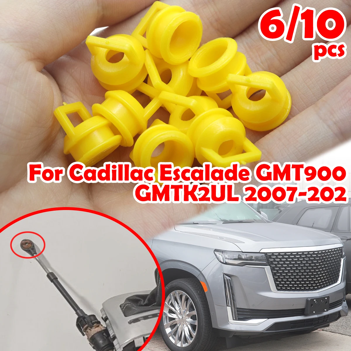 

6/10pcs Car Shift Cable Linkage Bushing Repair Kit For Cadillac Escalade GMT900 GMTK2UL 2007-2020 Rubber Bands Grommet Clips