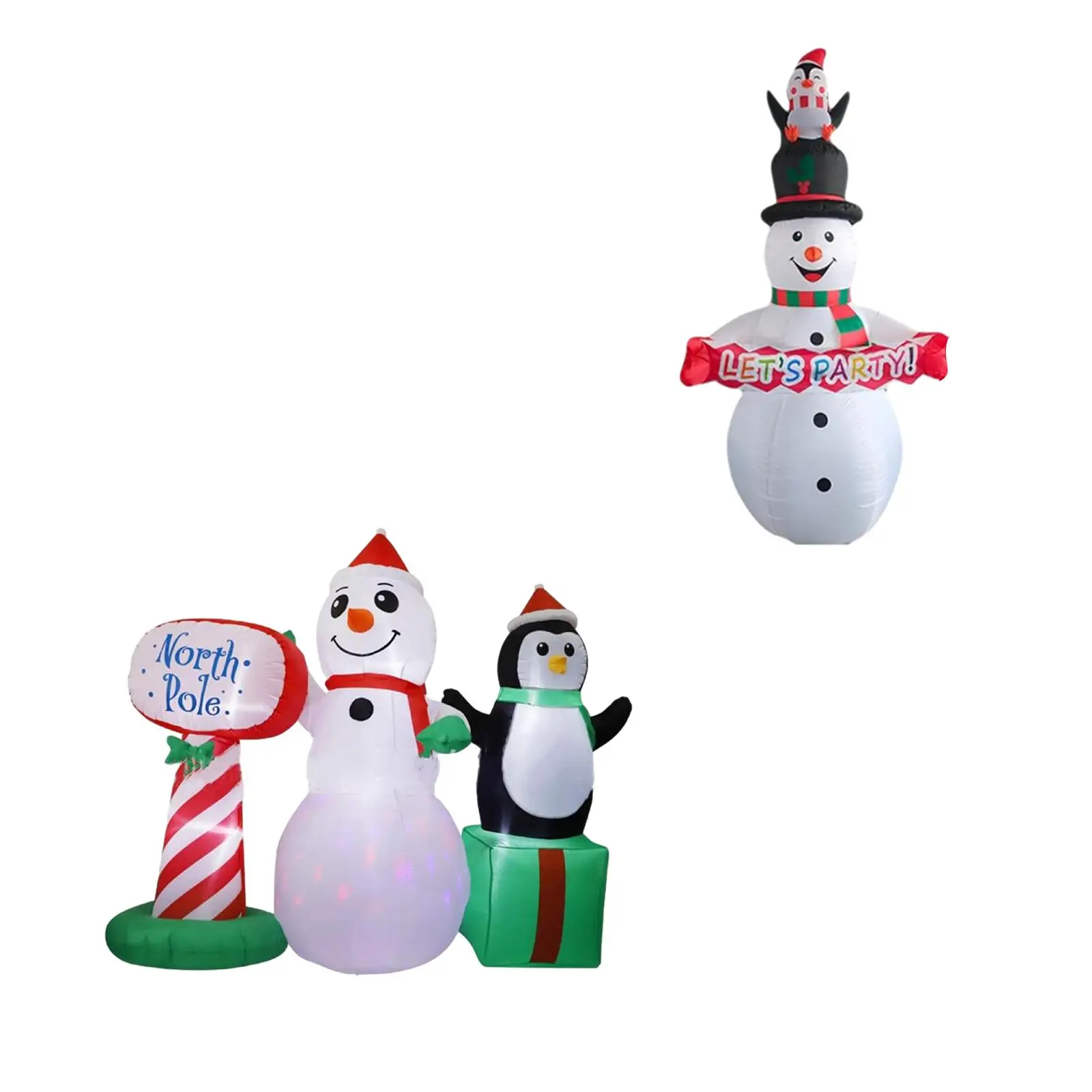 Boneco de neve inflável luminoso engraçado para inflável de Natal para quintal interno de inverno